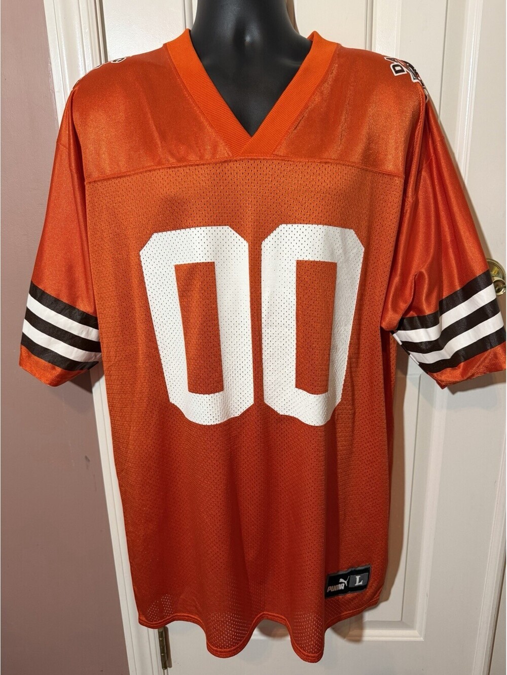 Vintage Puma NFL Cleveland Browns Dawg Pound #00 Jersey Size L Orange